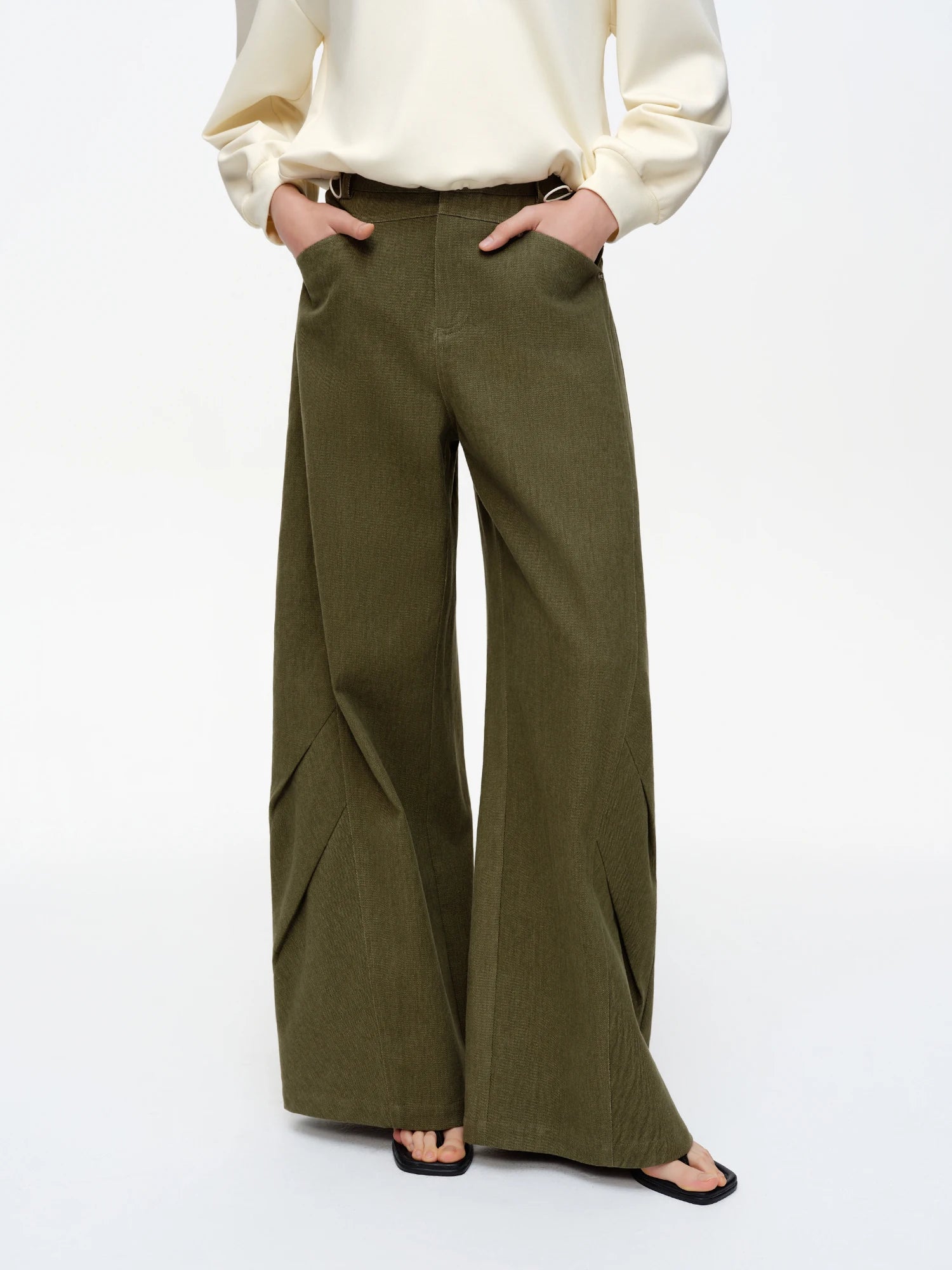 DUSHU Women's Retro Cargo Scimitar Pants 2026 Spring Loose Comfortable Casual Trousers cotton comfortable all-match fashionable