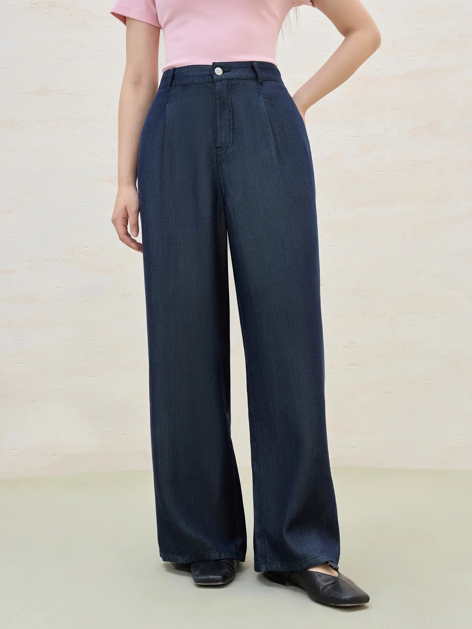 DUSHU Plus Size Cooling Lyocell Pants Summer 2025 Office Relaxed Straight-Leg Pants Versatile Staple Women Casual Trousers