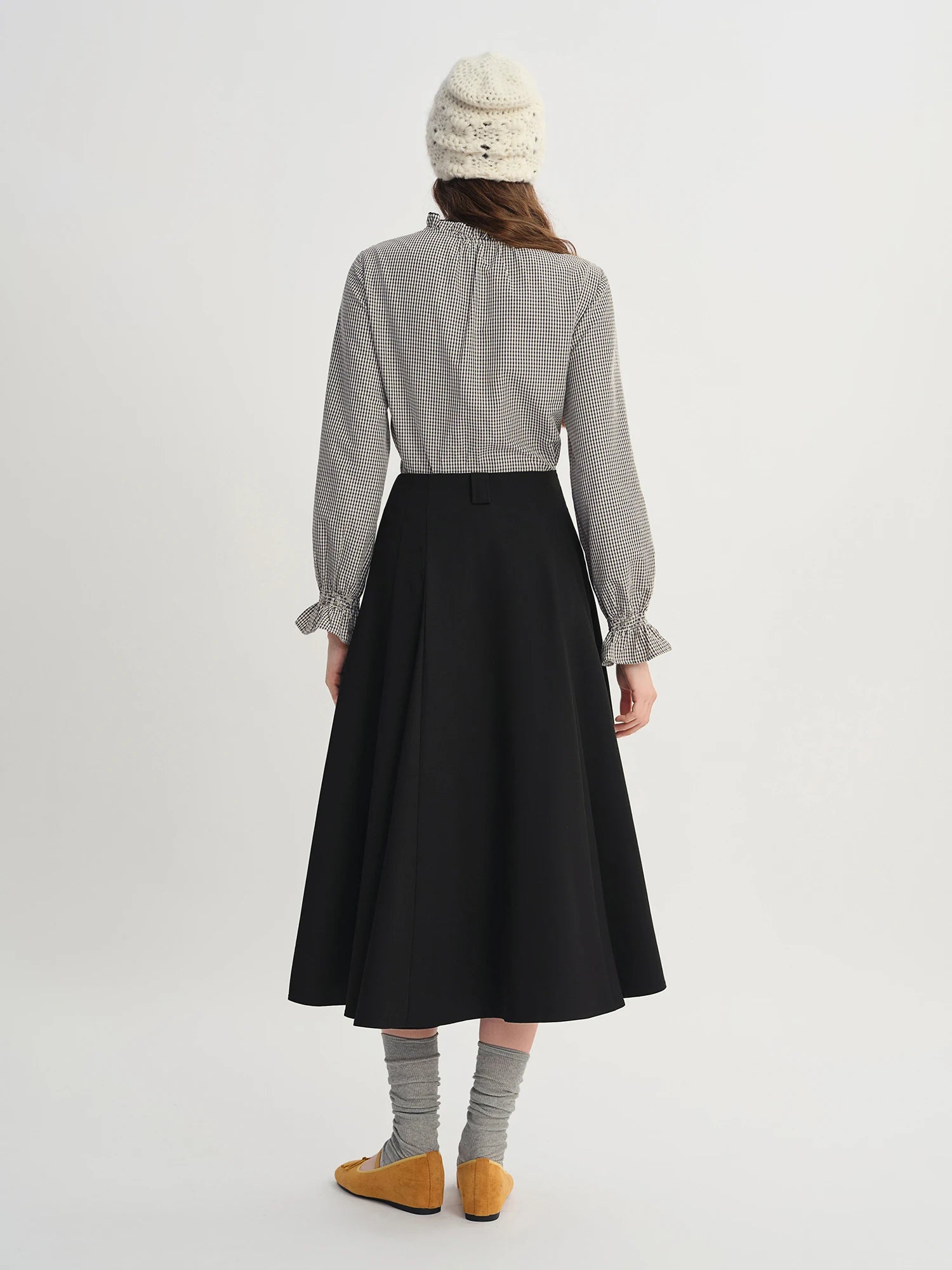 DUSHU 2025 Autumn High Waist A-line Draped Temperament Commuter Casual Skirt Women