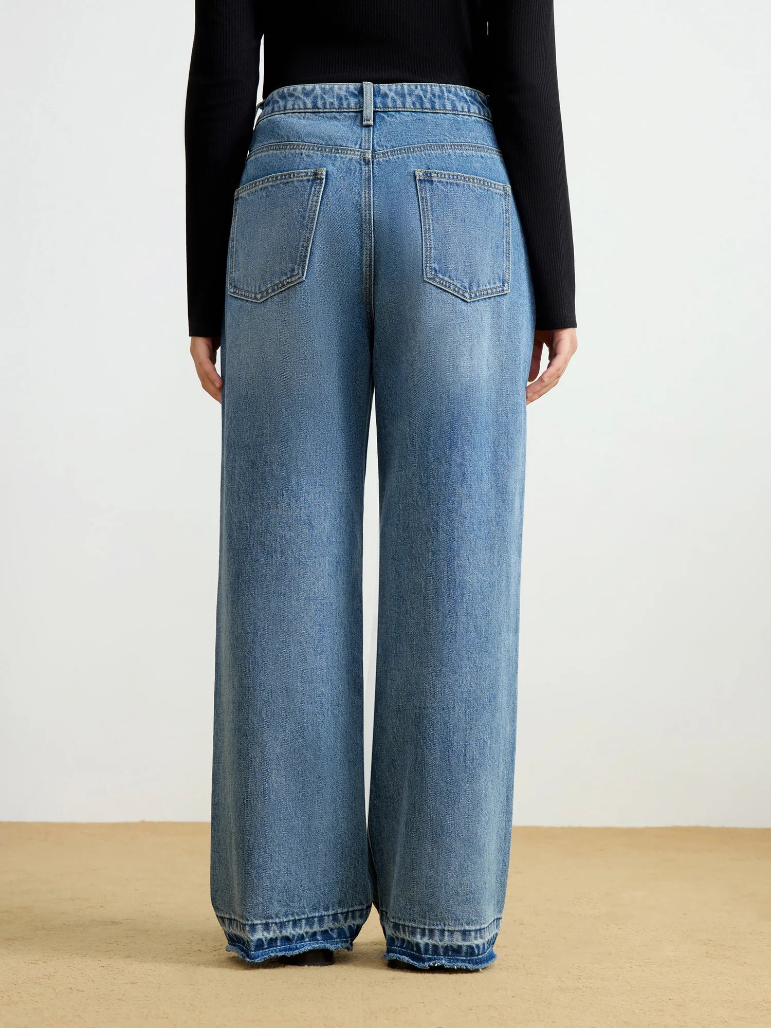 DUSHU Women's Classic All-match Straight Jeans Women's 2025 Spring New Holiday Casual Fashion High Waist Trousers 25DS81041