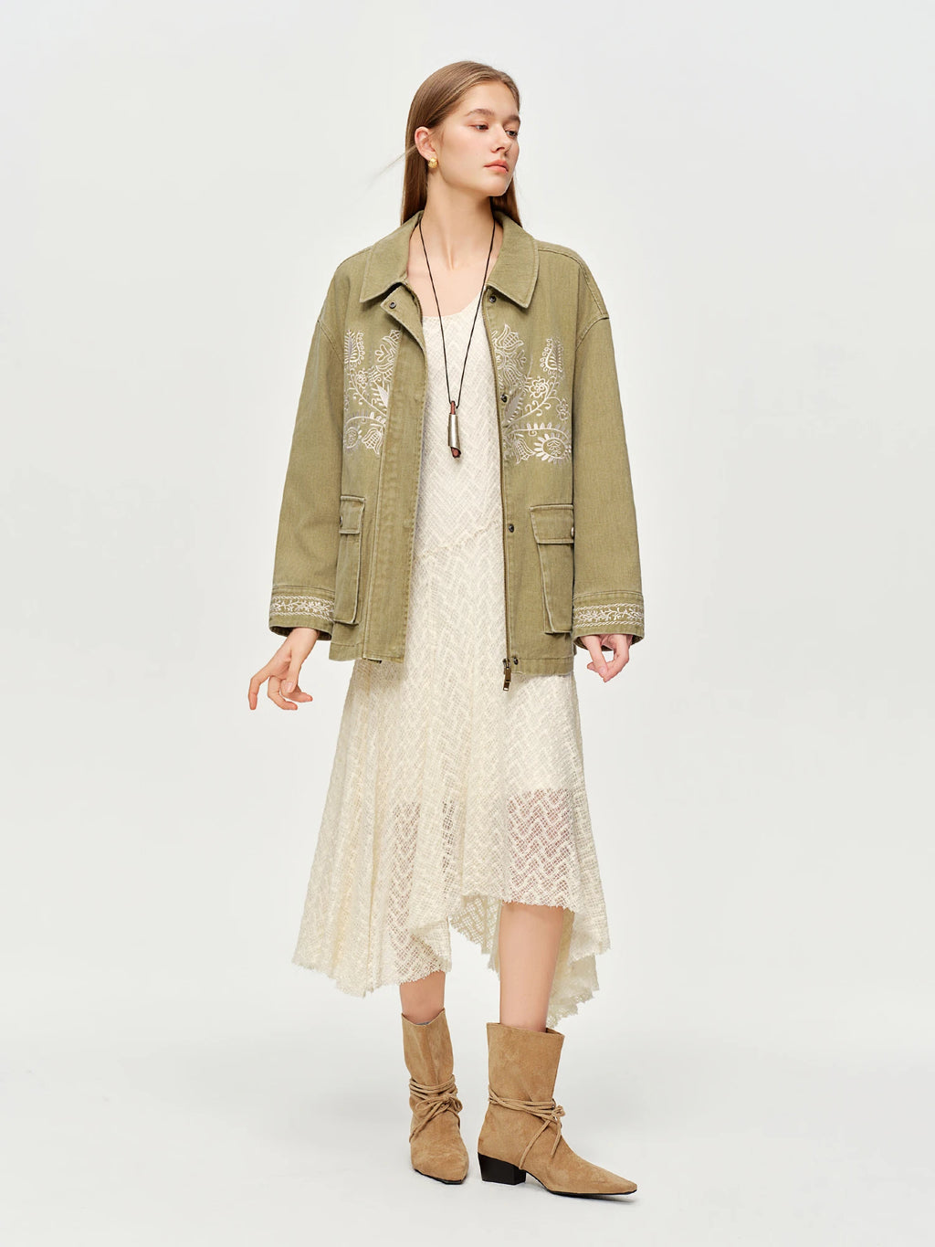 DUSHU Retro Embroidered Denim 2026 Spring New Arrival Fashionable Casual Short Jacket Personality Streetwear Commuting Coats