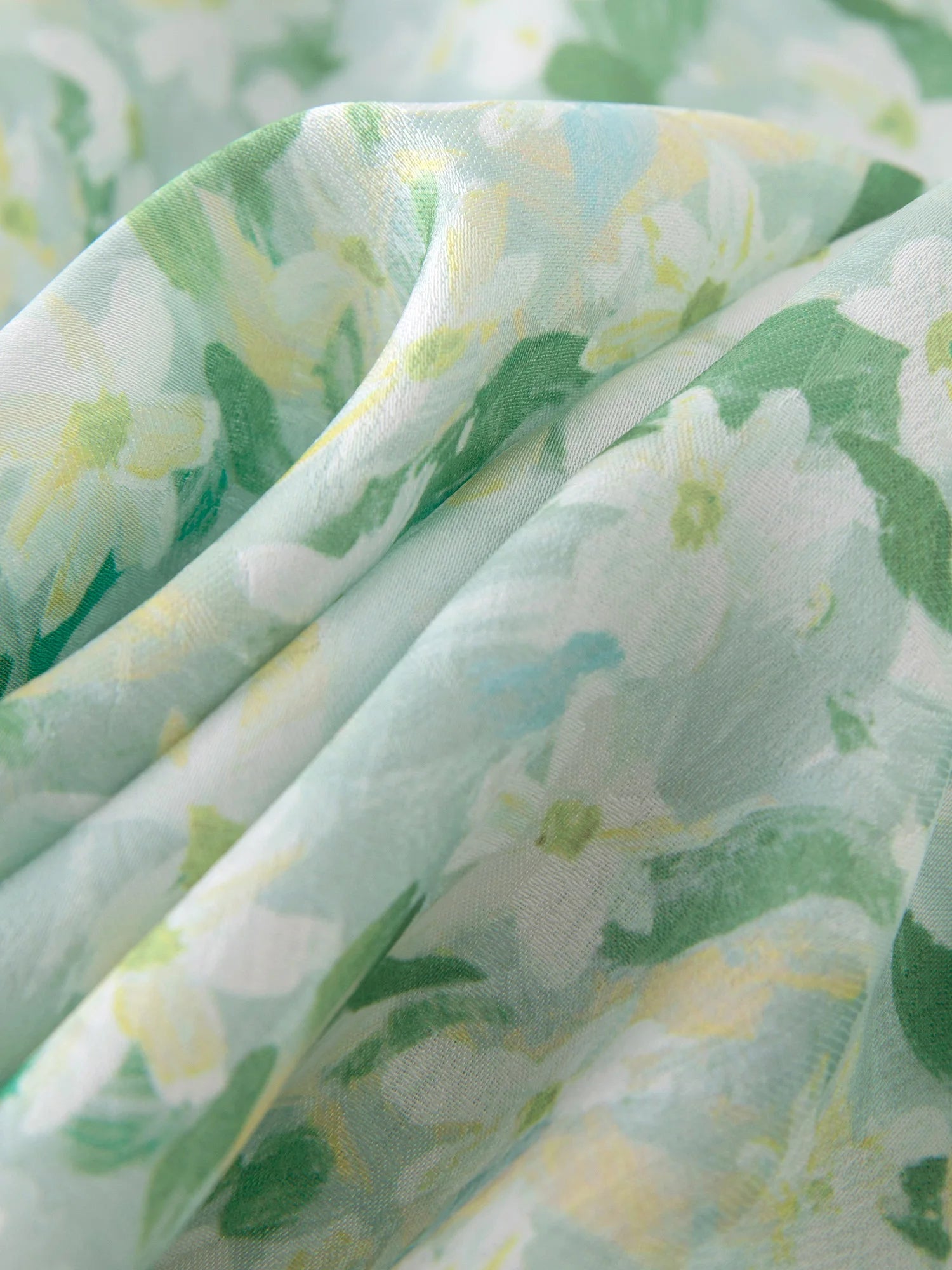DUSHU Plus Size Green Ladies Strappy Long Dress 2025 Summer New Arrival High Waist Slimming Floral Pring Chic Dress 25DS82085