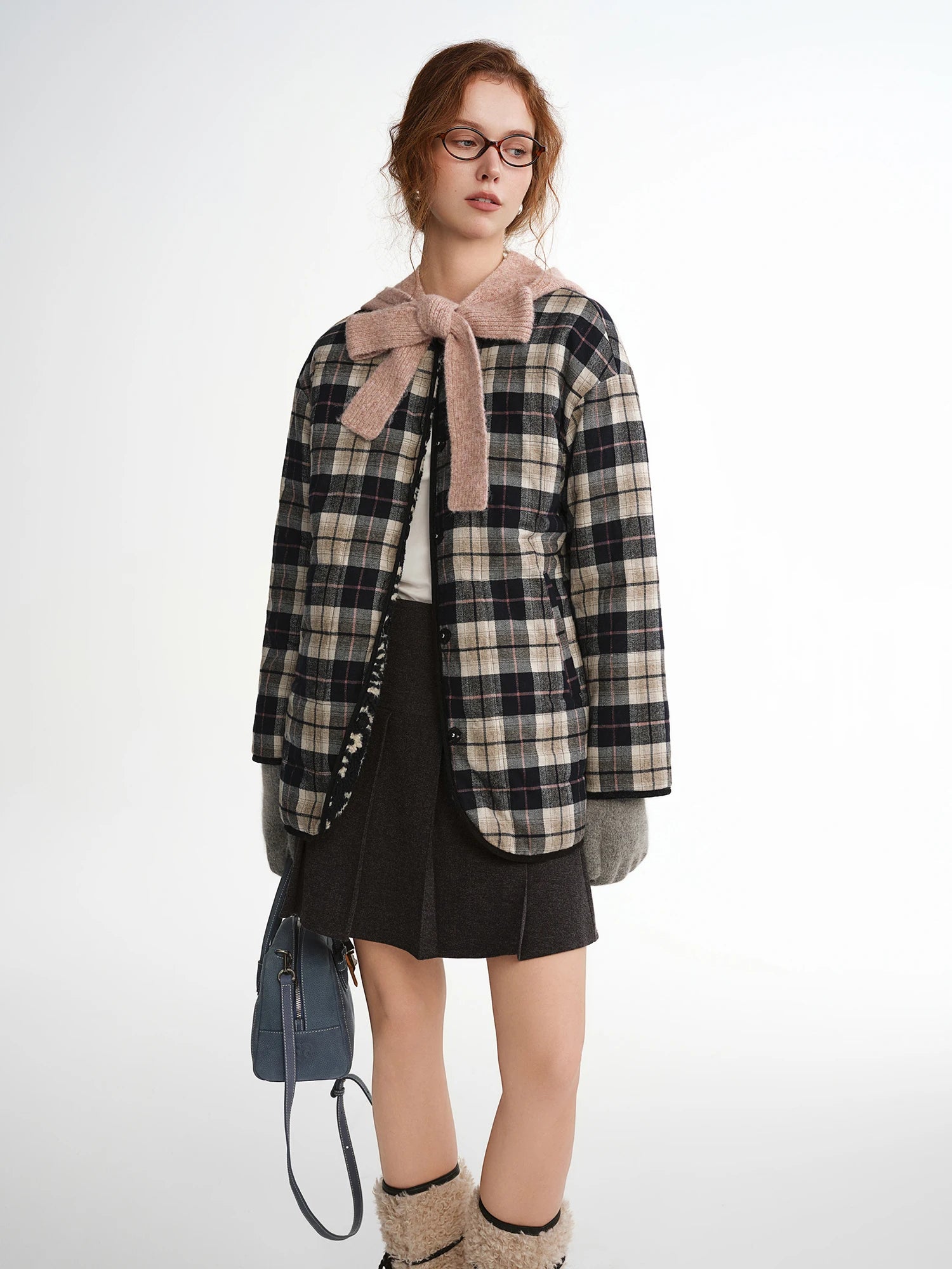 DUSHU Retro Printed Reversible Down Jacket Women Round Collar New Winter Style 2025 Warm Coat Boho Style Streetwear Commuting