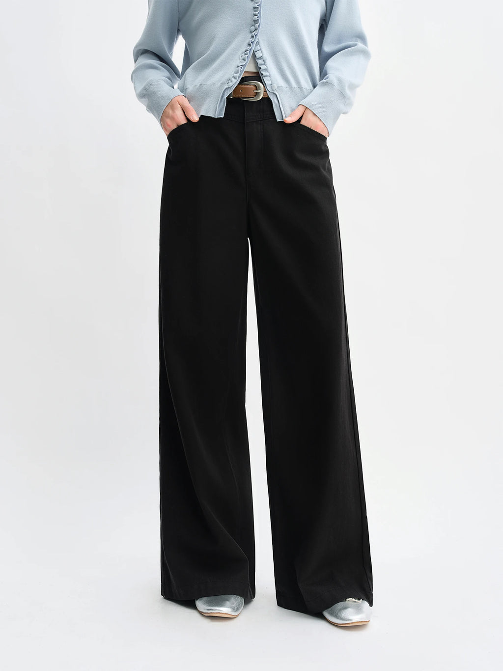 DUSHU 2025 Women's Multi-Color Straight Jeans - Casual Wide Leg Denim Pants Comfort Daily Wear New Arrival