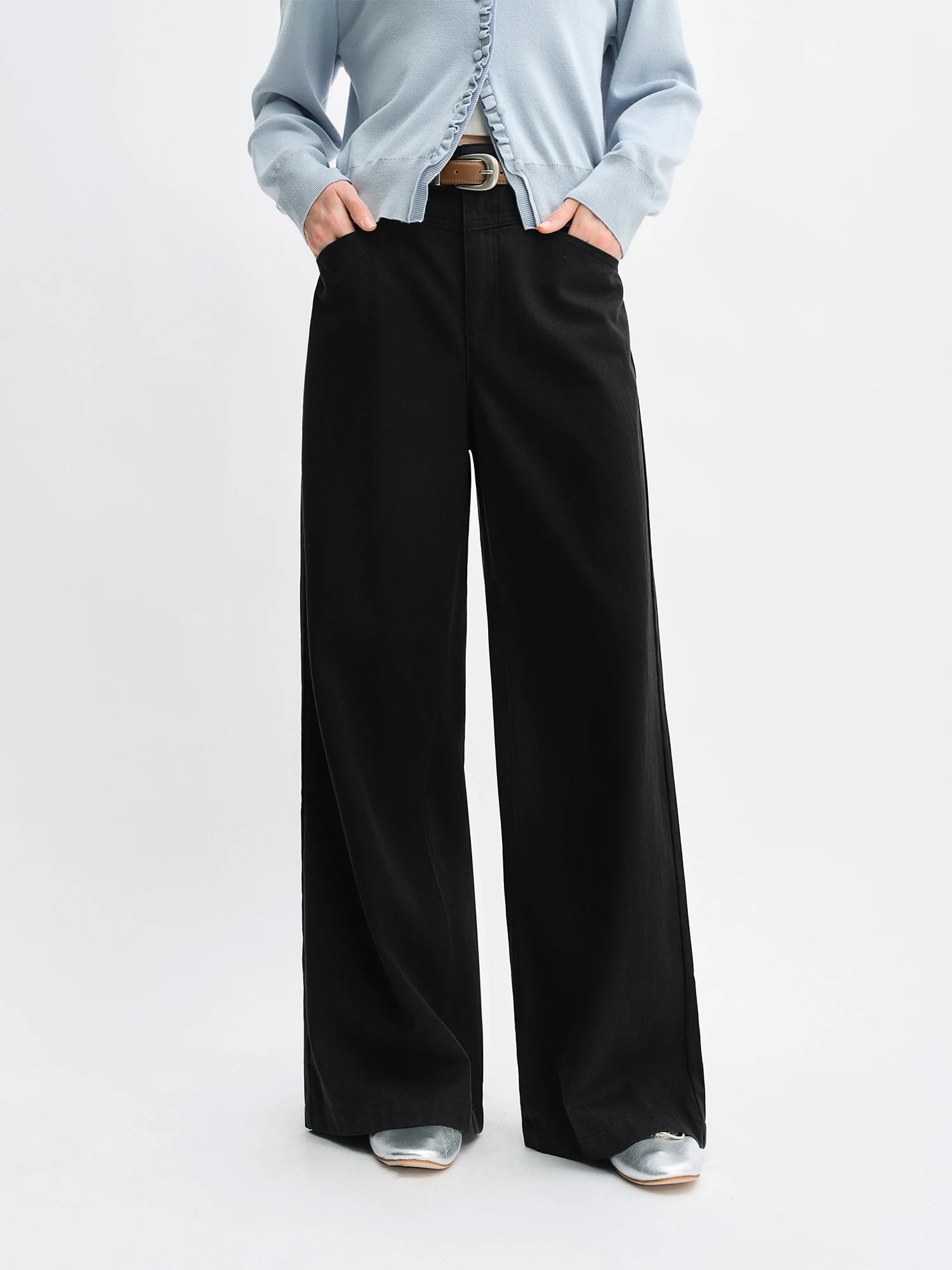 DUSHU 2025 Women's Multi-Color Straight Jeans - Casual Wide Leg Denim Pants Comfort Daily Wear New Arrival