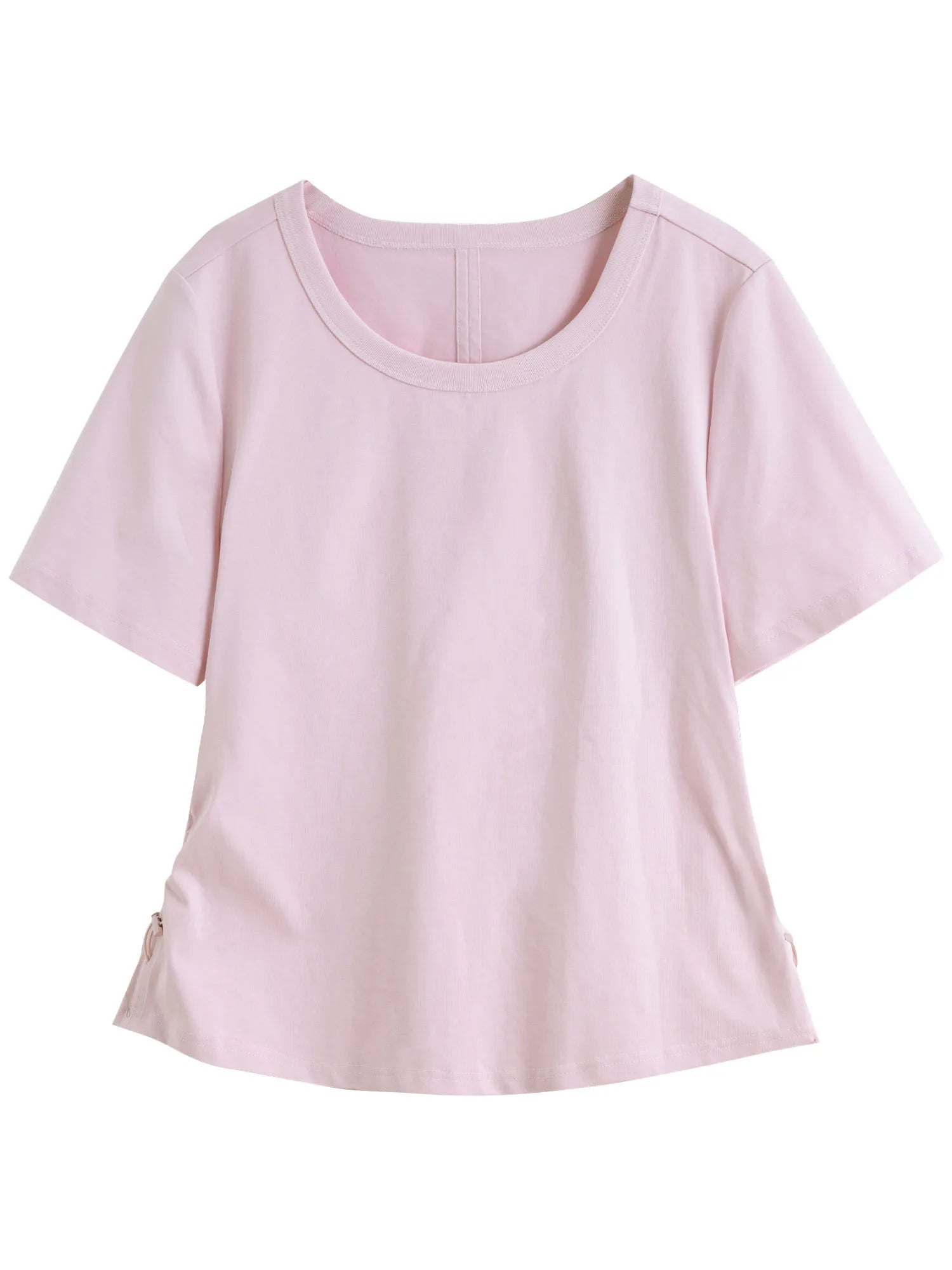 DUSHU Plus Size Loose Slim Casual Versatile Short-sleeved T-shirt for Women 2025 Summer New Arrival Three Colors Tops 25DS82033
