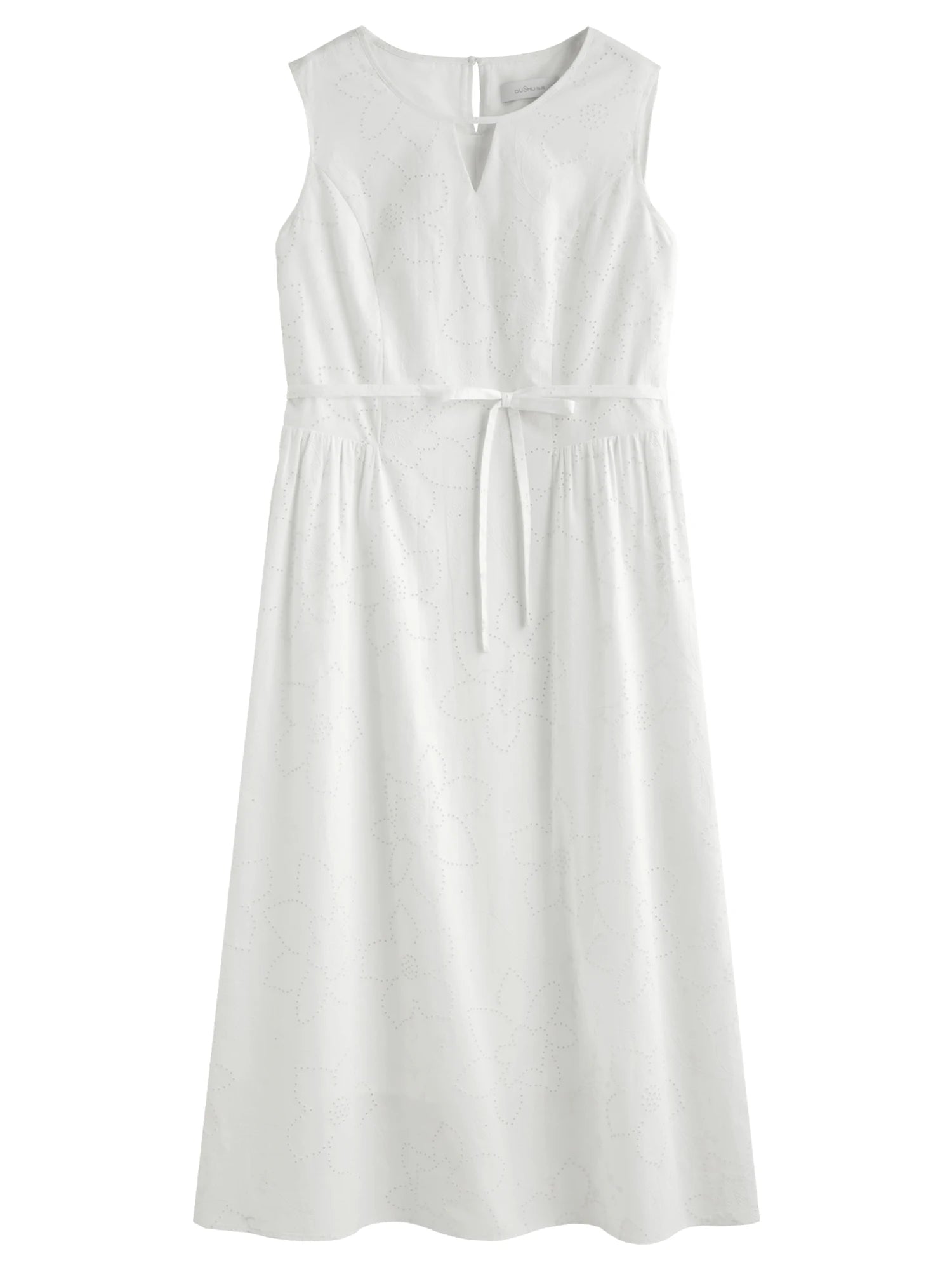 DUSHU French Hepburn Style Retro Casual Women Dress 2025 Summer New White HIgh Waist Slim Strappy Dress 25DS82612+25DS82565