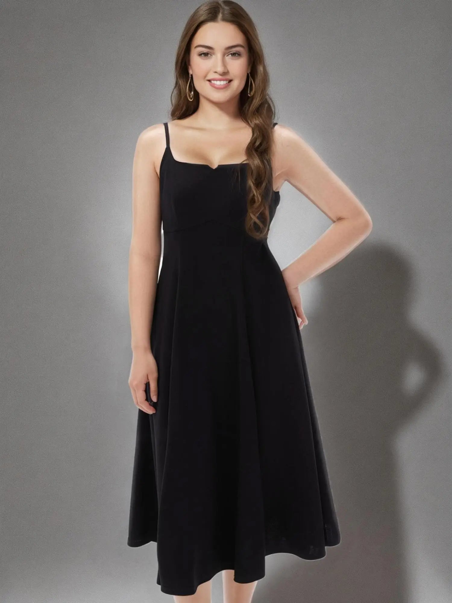DUSHU Plus Size Apple&Pear Shape Cinching Fit Dress 2025 Summer Draped Cut Strappy Slimming Waist-Defining Y2K Fashion dress