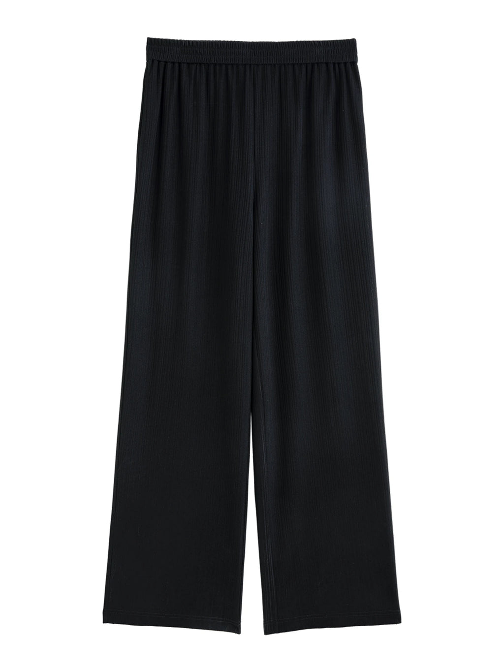 DUSHU Minimalist Style Black Stretch Women Wide-leg Pants 2025 Summer New Arrival Versatile Casual Chic Trousers 25DS82237