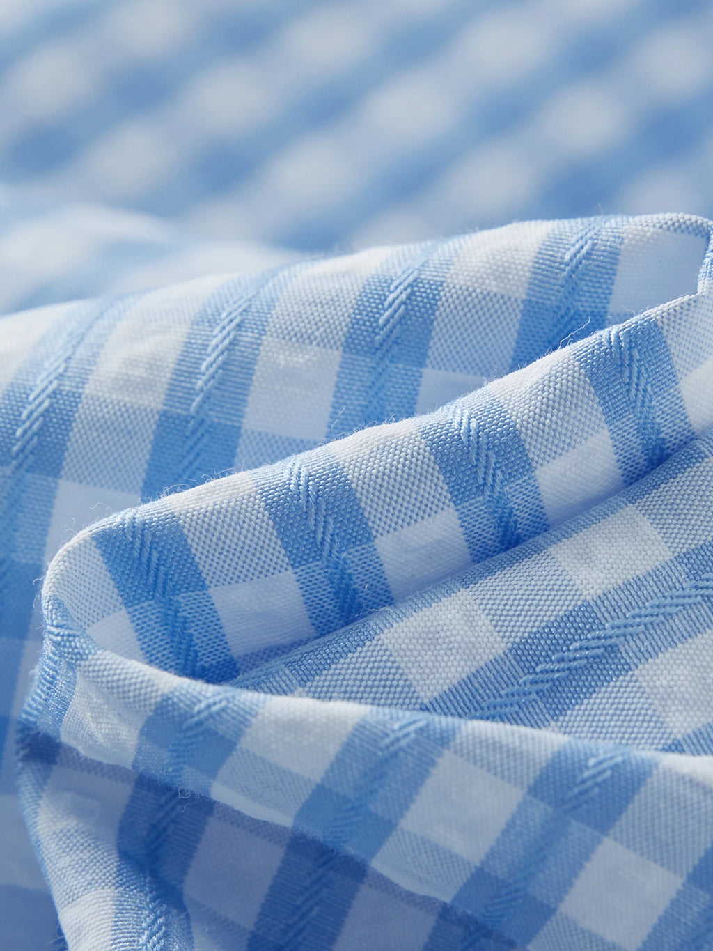 DUSHU Plus-size Blue and White Checkered Skirt - 2025 Summer New Arrival Chic Fashionable and Versatile for Women 25DS82445