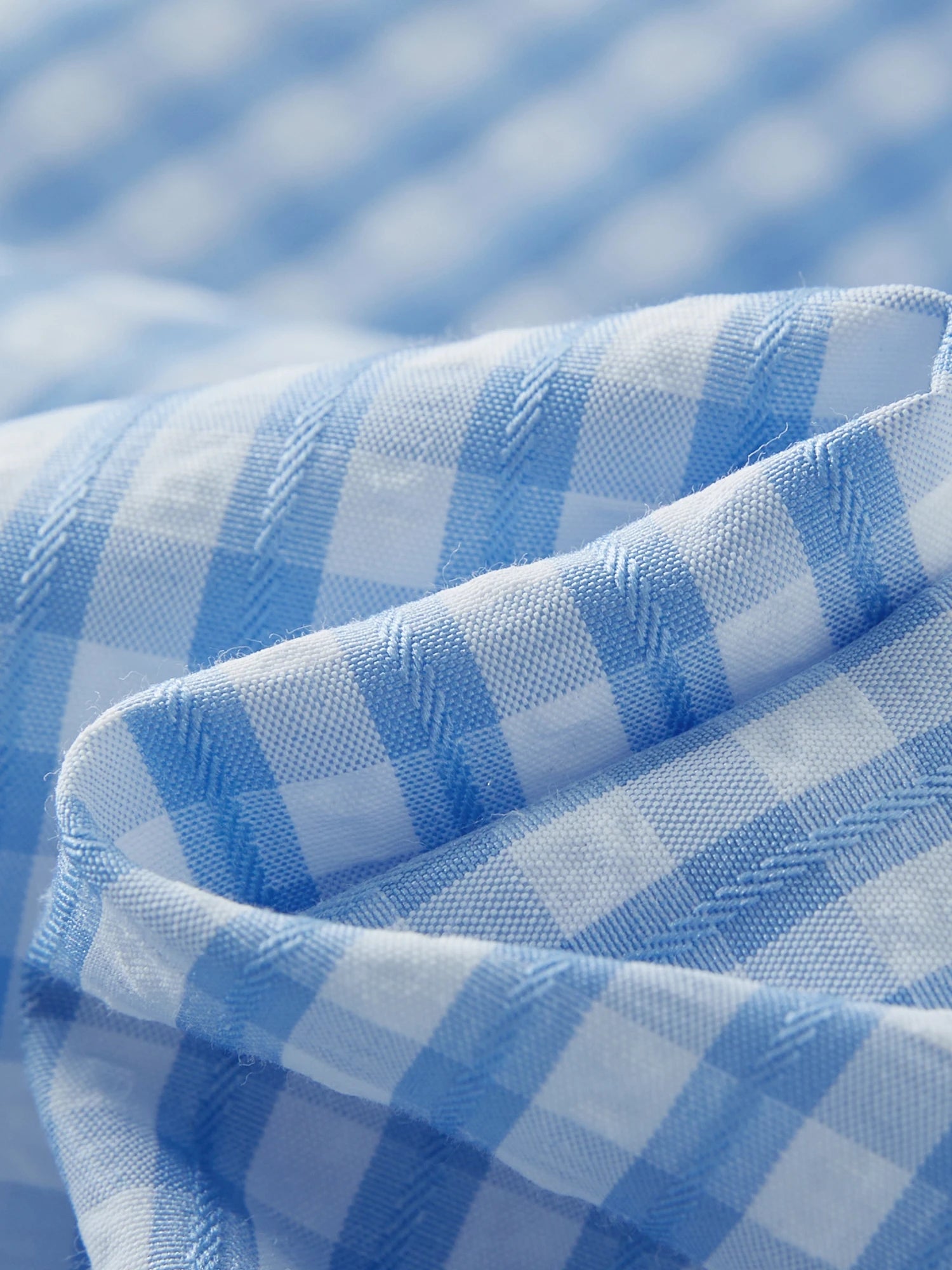 DUSHU Plus-size Blue and White Checkered Skirt - 2025 Summer New Arrival Chic Fashionable and Versatile for Women 25DS82445