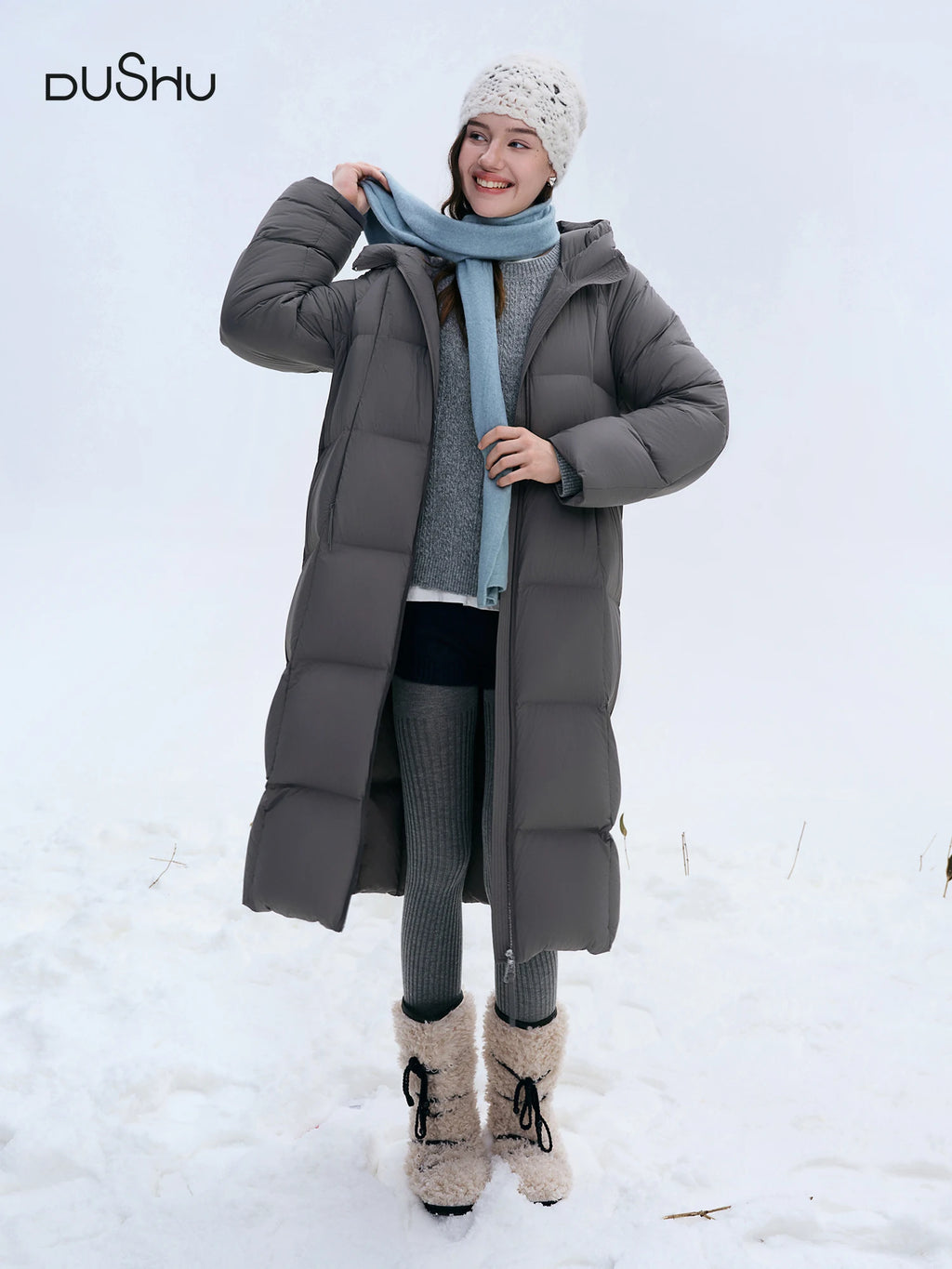 DUSHU Winter 2025 Women Long Short Down Jacket - Triple Protection Waterproof Oil Resistant Dust Proof Warm Insulated Coat