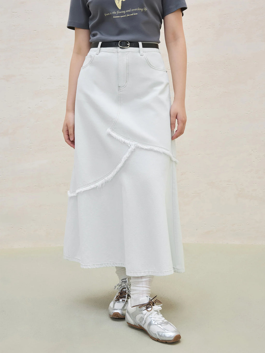 DUSHU Plus Size Women Skirt 2025 New Arrival Fashion Pure Cotton Denim Skirt Summer Design Versatile Slim Chc Skirt 25DS82344
