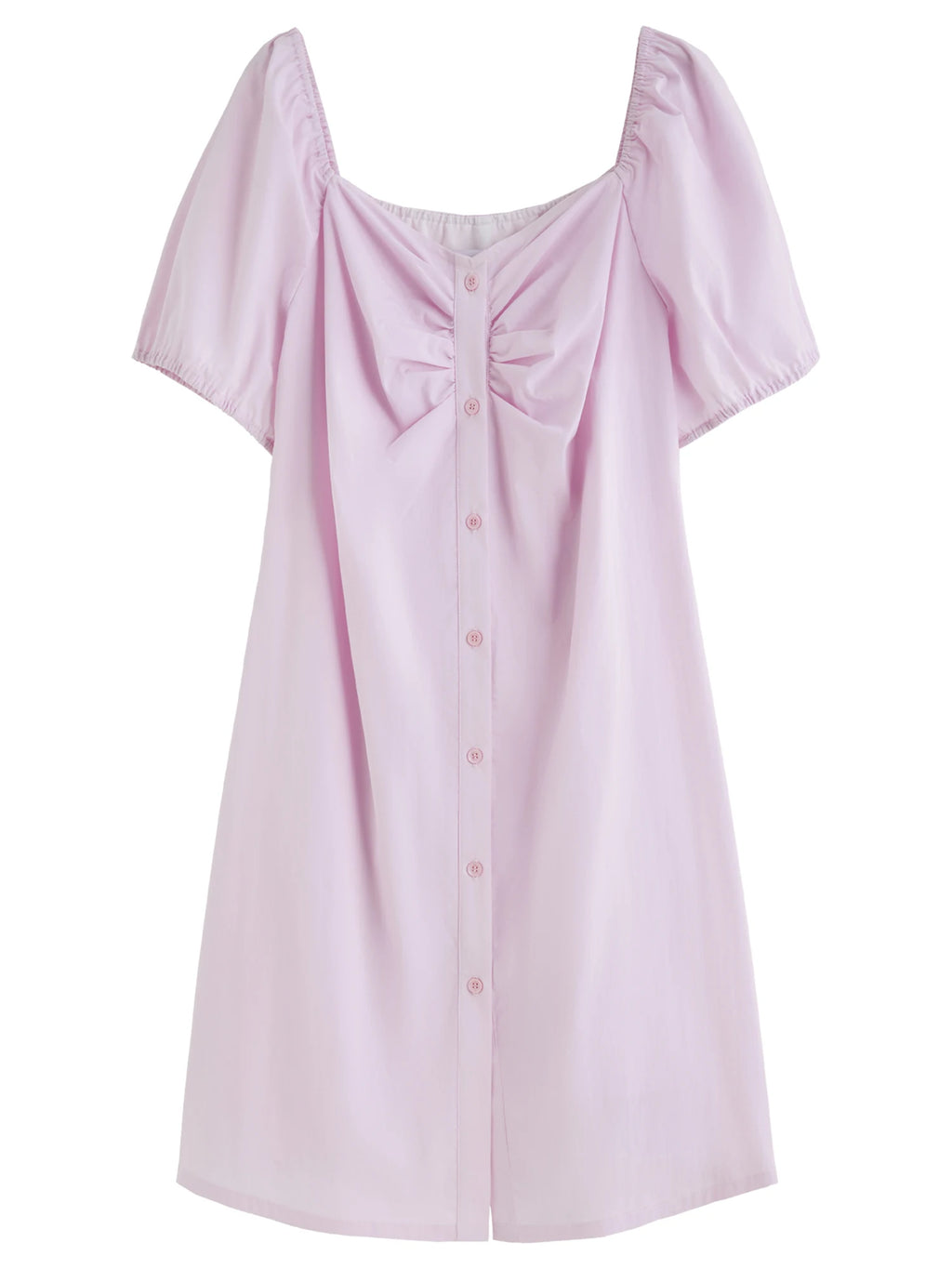 DUSHU Plus Size Women Gentle Fresh Puff Sleeve Dress 2025 Summer New Arrival Short French Style Holiday Dress 25DS82305