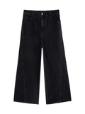 DUSHU Plus Size Women's High Waisted Jeans Women's 2025 Spring New Style Wide Leg Jeans Long Pants 25DS81044+25DS81163