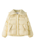 DUSHU 2025 Winter Women's Hooded Puffer Down Coat - Relaxed Fit Plus Size Thermal Insulated Short Jacket for Casual Warmth