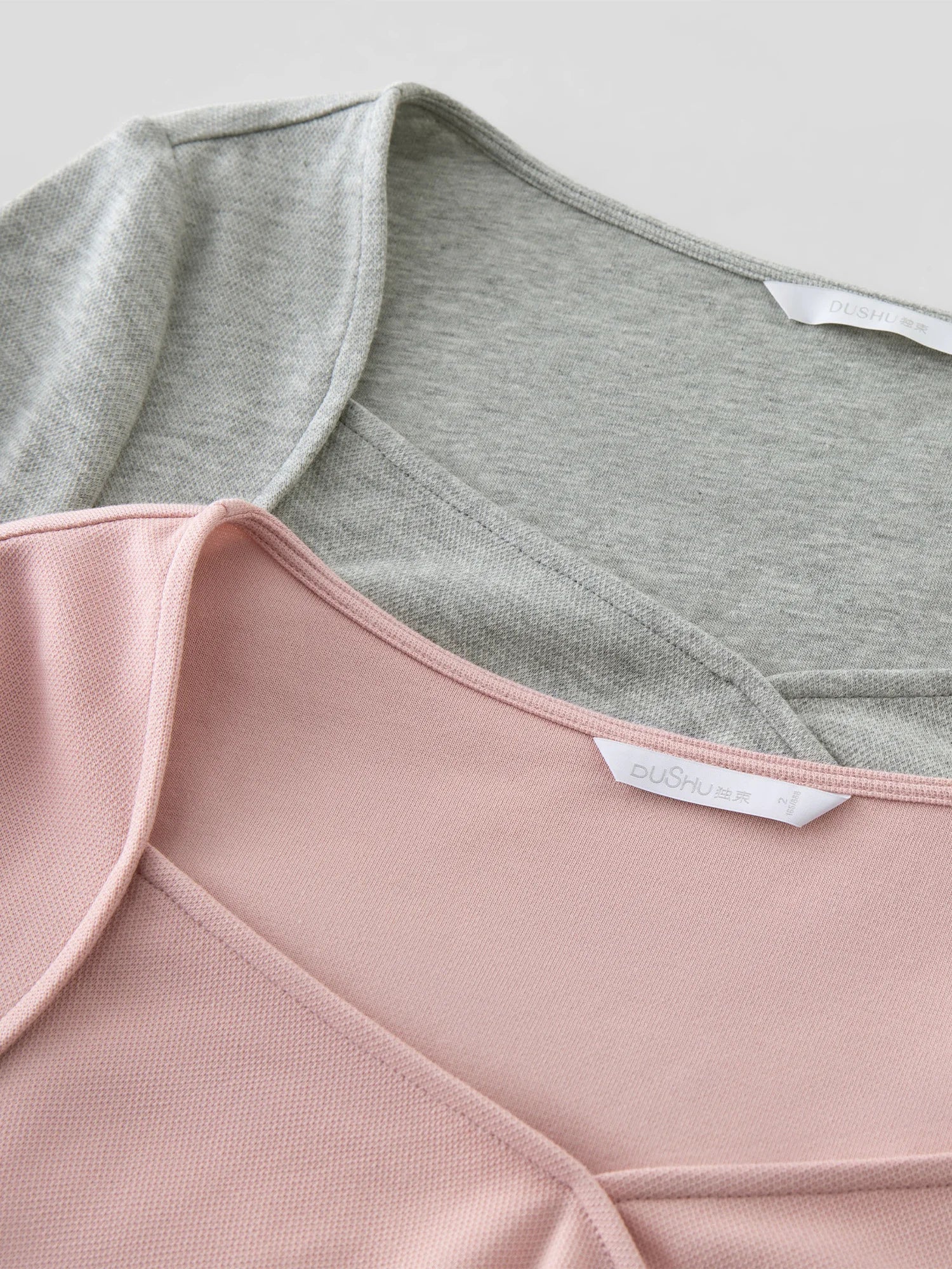 DUSHU Women Spring Long Sleeve Tops Female Slim Elasticity Pink Knitwear Casual Grey Long Sleeve T-Shirts 25DS81124
