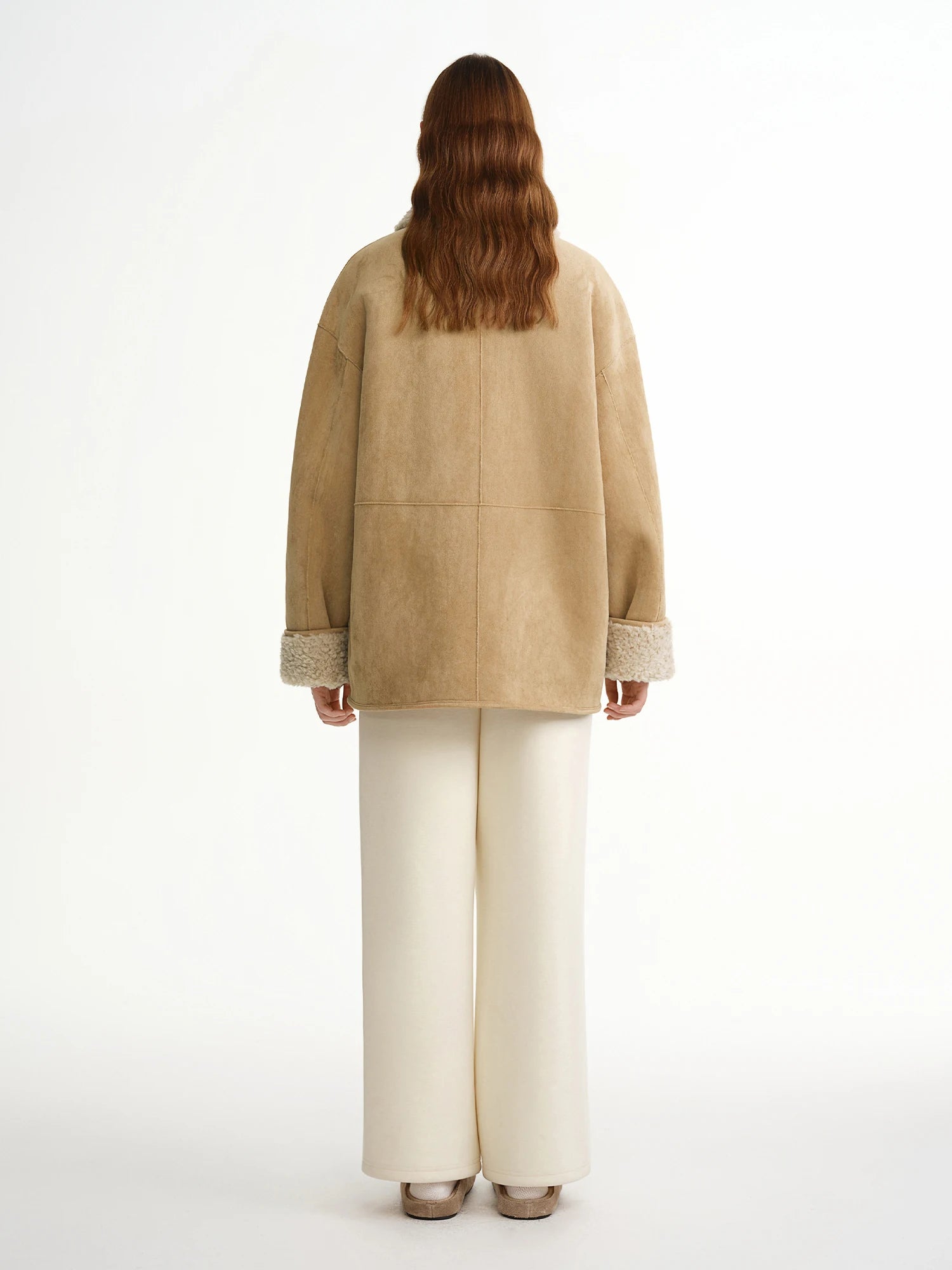 DUSHU 2025 Winter Women's Faux Shearling Coat with Horn Buttons - Plush Mid-Length Outerwear for Casual and Daily Warm Wear