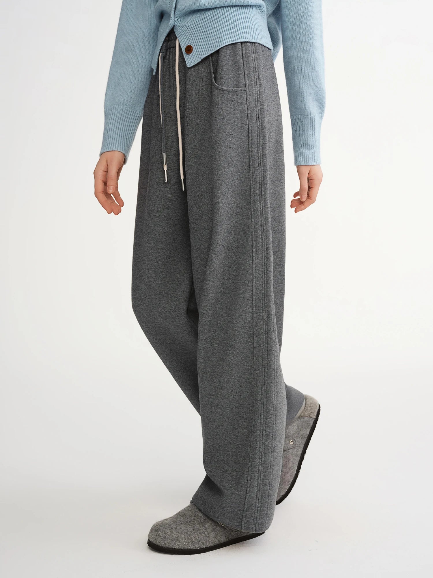DUSHU Plus Size 2025 Women's Curved Scimitar Pants High Waist Drawstring Wide Leg Trousers Flared Casual Comfort Fall Fashion