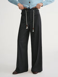 DUSHU Plus Size Women's Oversized Striped Blazer & Slimming Straight Leg Tros Set  Retro Casual Design 2025 New Arrival Pants