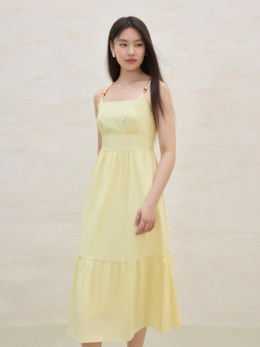 DUSHU 2025 Summer Women's Beaded Adjustable Dress - Dual-Tone Design & Flattering Silhouette Causal Loose 25DS82223