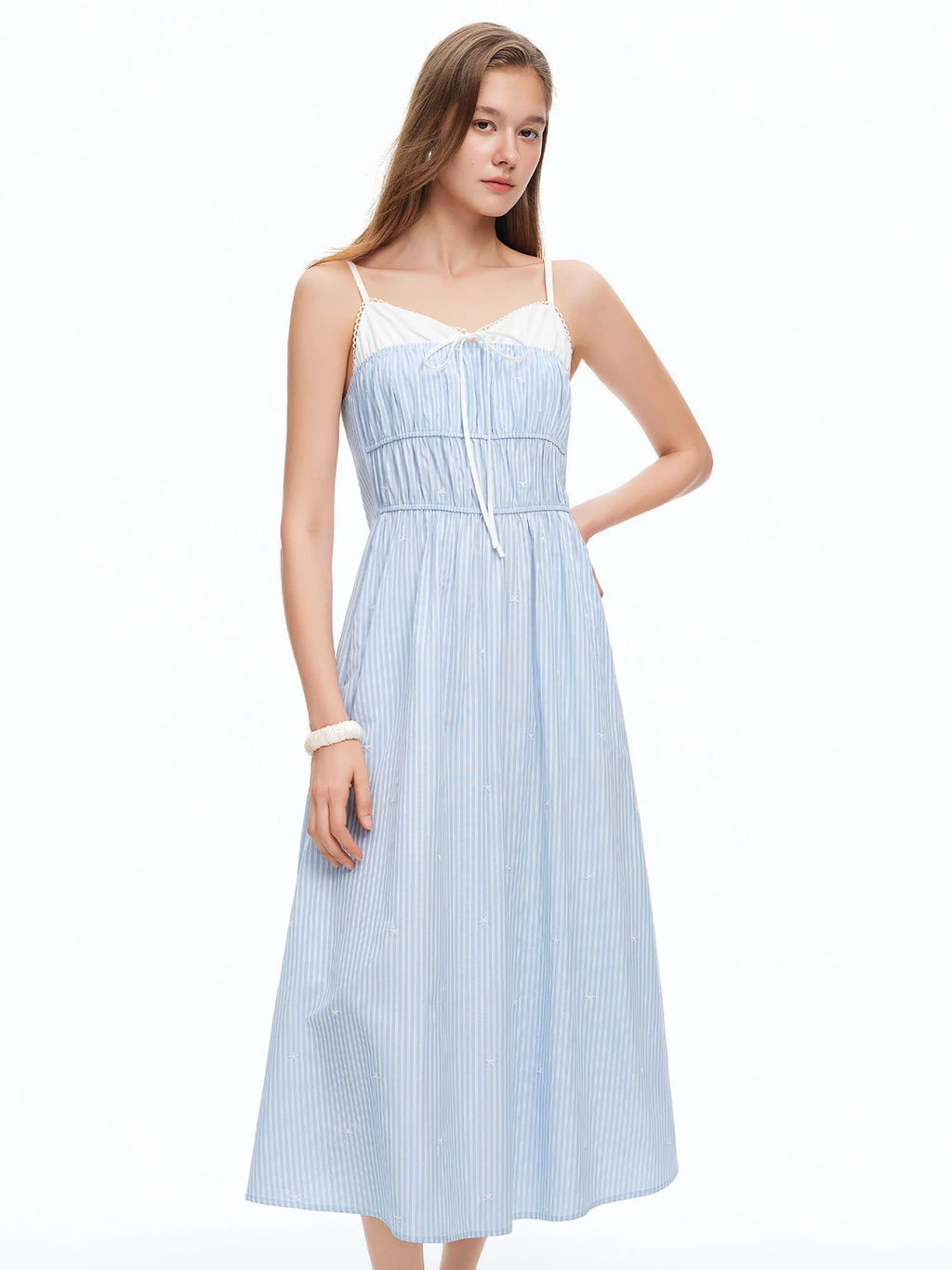 DUSHU 2026 Summer Women's Smocked Panel Spaghetti Strap Dress - Elegant Floral Mini for Vacation and Date Night