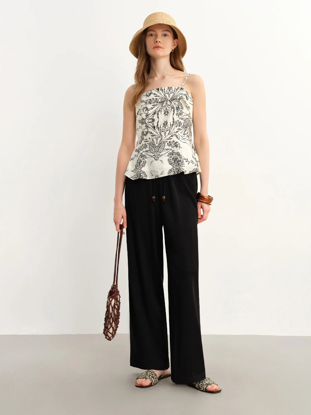 DUSHU Fashion Casual Pants Summer 2025 New Elastic Waist Multi-color H Version Slim Straight Pants 25DS82611