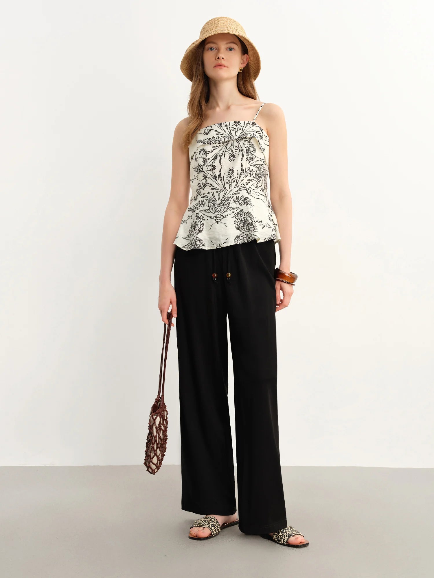 DUSHU Fashion Casual Pants Summer 2025 New Elastic Waist Multi-color H Version Slim Straight Pants 25DS82611