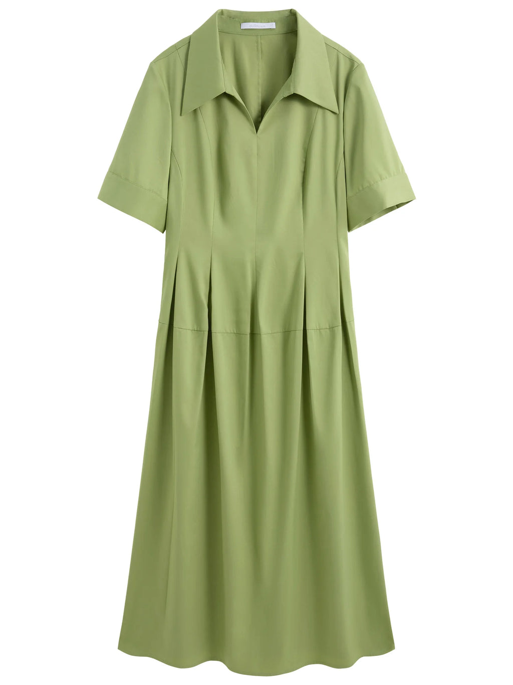 DUSHU Plus Size Relaxed Office Dress 2025 Summer Wrinkle-Free Slimming Waist Modern Elegance Workwear Casual Midi Length Dress