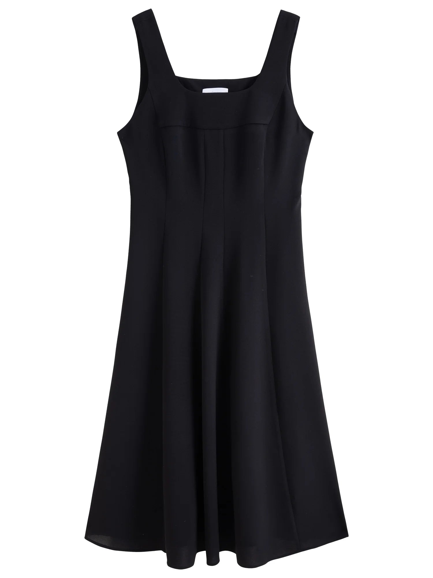 DUSHU【2 Veison】Women Spring Acetate Dress Office Lady Black Temperament X-LINE Dress Sleeveless Dress 25DS81204+25DS81206