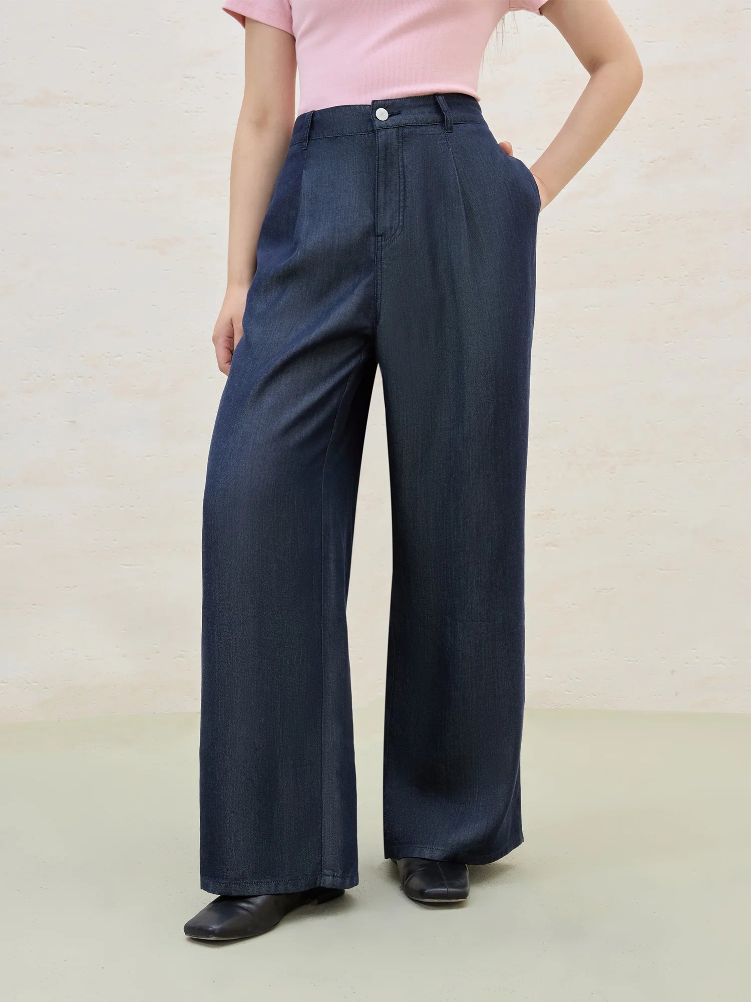 DUSHU Plus Size Cooling Lyocell Pants Summer 2025 Office Relaxed Straight-Leg Pants Versatile Staple Women Casual Trousers
