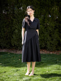 DUSHU Summer Mambo Hepburn Style Elegant Wrap Around Slim Dress for Women 2024 Summer New French Style Design Dress 24DS82317