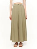 DUSHU 2026 Spring Women's High Waist Pleated Wide Leg Pants Paper Bag Waist Relaxed Fit Straight Trousers for Casual Daily Wear