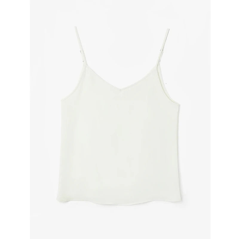 DUSHU Casual Streetwear Women Cami Tops Sexy V Neck Summer Black Tank White Elegant Sleeveless Cute Ladies Clothes