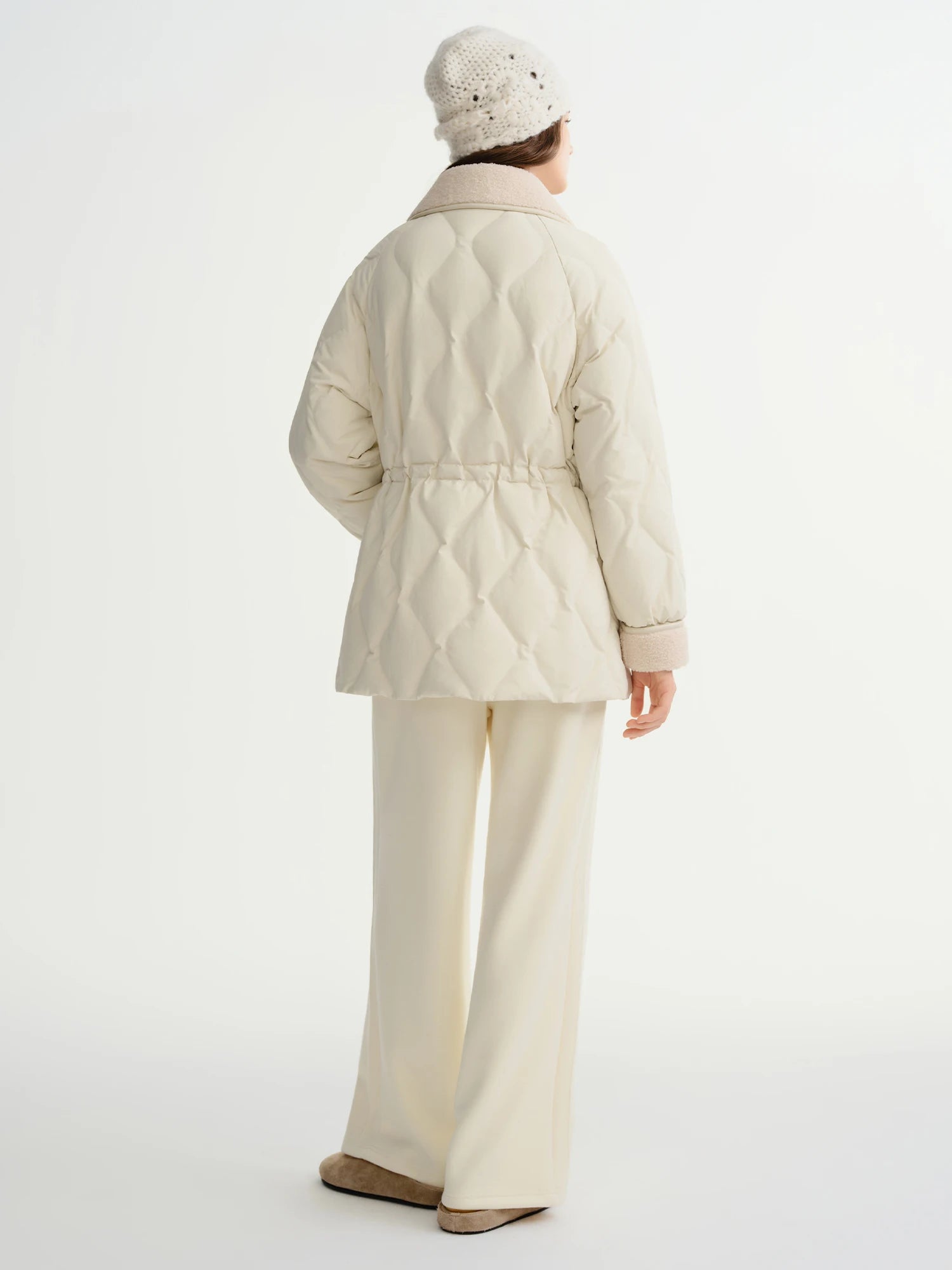 DUSHU 2025 Winter Women's Casual Waist-Defining Down Jacket - White Duck Down Filled Soft Outerwear for Everyday Comfort