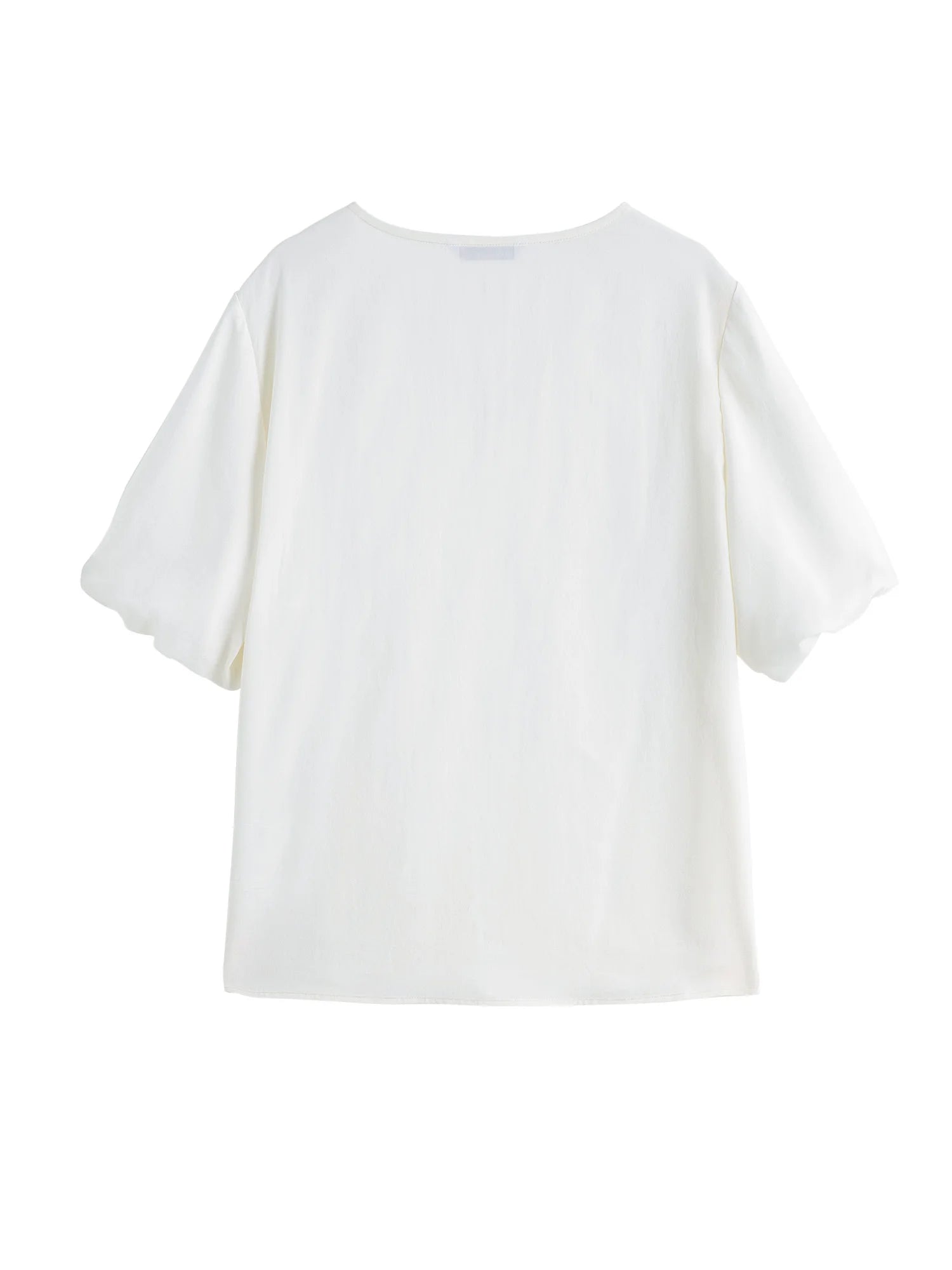 DUSHU Simple Style Lyocell Loose Flower Sleeve Short-sleeved Top 2025 Summer New Versatile Casual Shirt Blouse Women 25DS82055