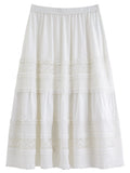 DUSHU Plus-size Women's Clothing French Style Lace Appliqué Layered Cake Skirt 2025 Autumn Winter New Arrival Half-Skirt
