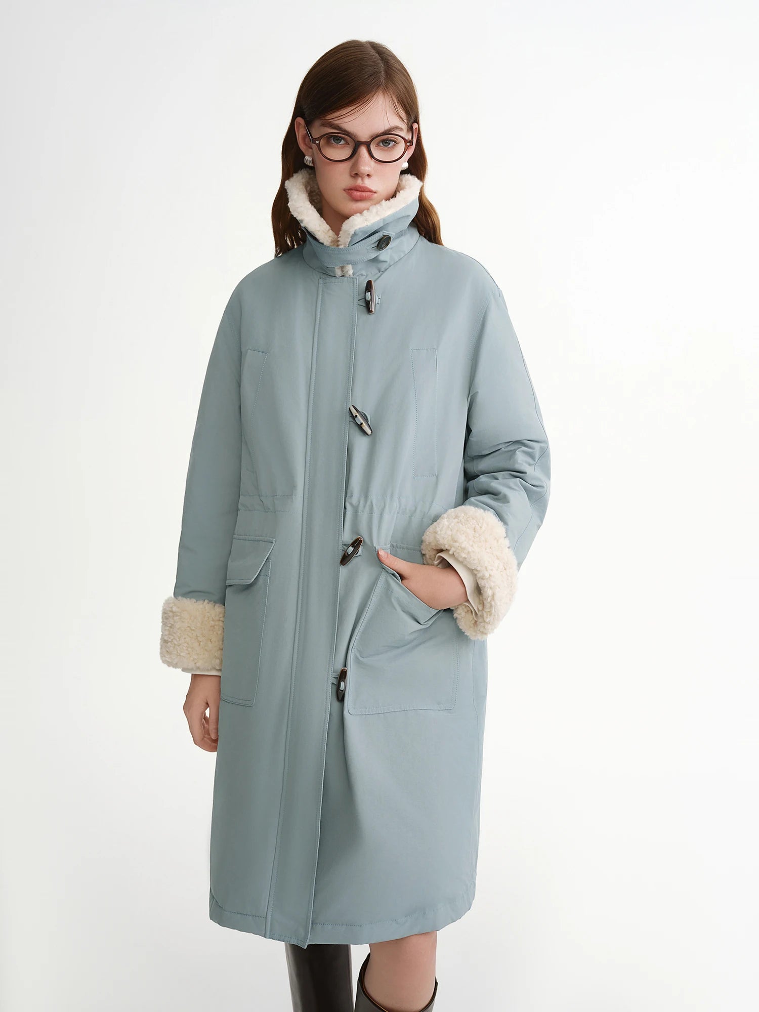 DUSHU Plus-Size Women's Soft Snowy Retro Bulldog Buttons 2025 Winter New Arrival Down Jacket Winter Prep Style Cozy Outerwear