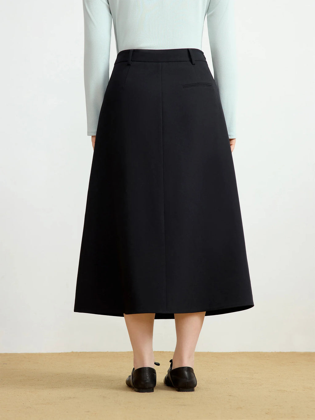 DUSHU Plus Size Women's Minimalist Pleated Skirt 2025 Spring Summer Versatile Casual Elegant High Waist Slim Skirt 25DS81199