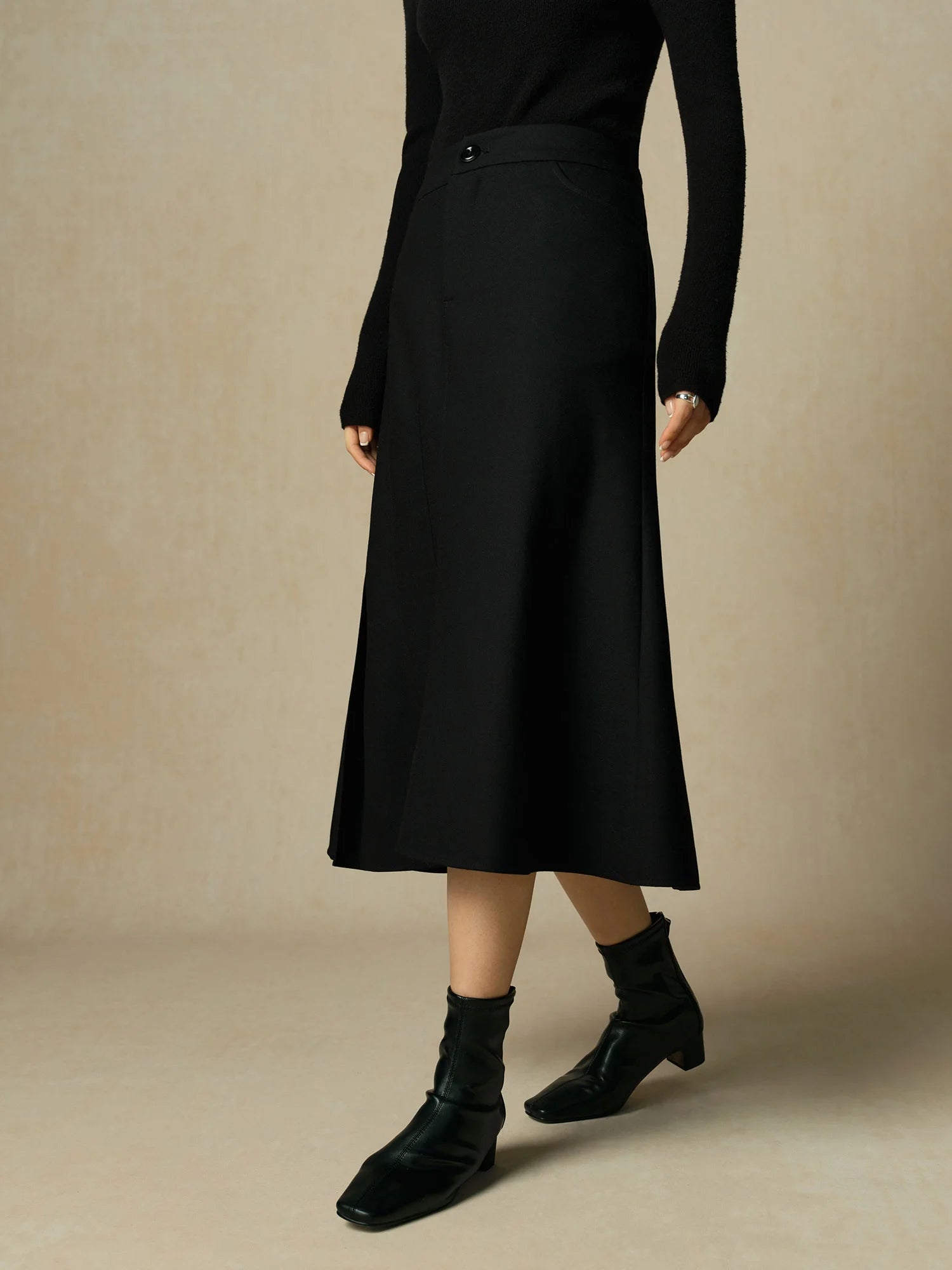 DUSHU Office Lady High Waist Tail Skirt 2024 Winter Temperament Mid Length Skirt for Women Casual Loose Women Skirts 24DH84060