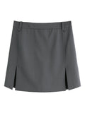 DUSHU 2025 Summer Curve-Flattering Office Shorts Skirt-Inspired Hem - Semi-Elastic Waist & Breathable Fabric for Casual Chic