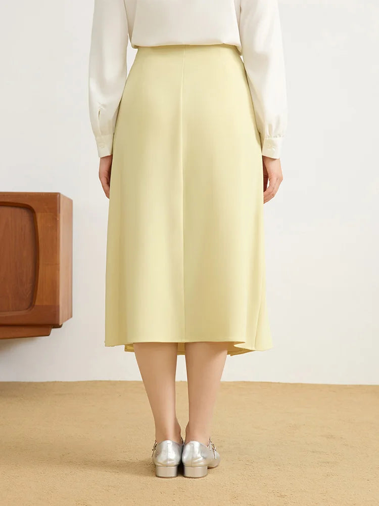DUSHU Office Lady Design Sense Upright Diagonal Patch Skirt 2025 Spring New Commuter A-line Skirt Casual Loose Skirts 25DS81310