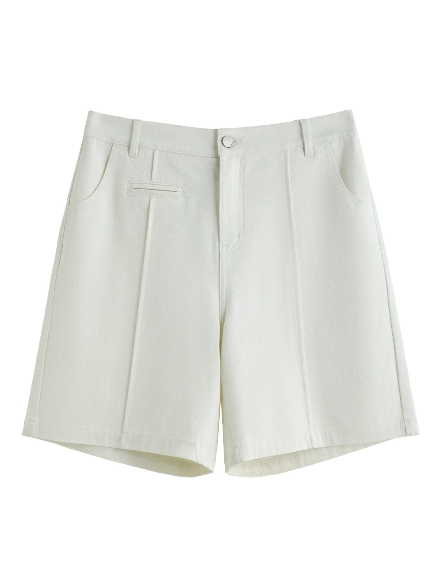 DUSHU 2025 Summer Women's Stretch Denim Mid-Length Shorts - Streamlined Straight-Leg Design & Versatile Urban Jeans
