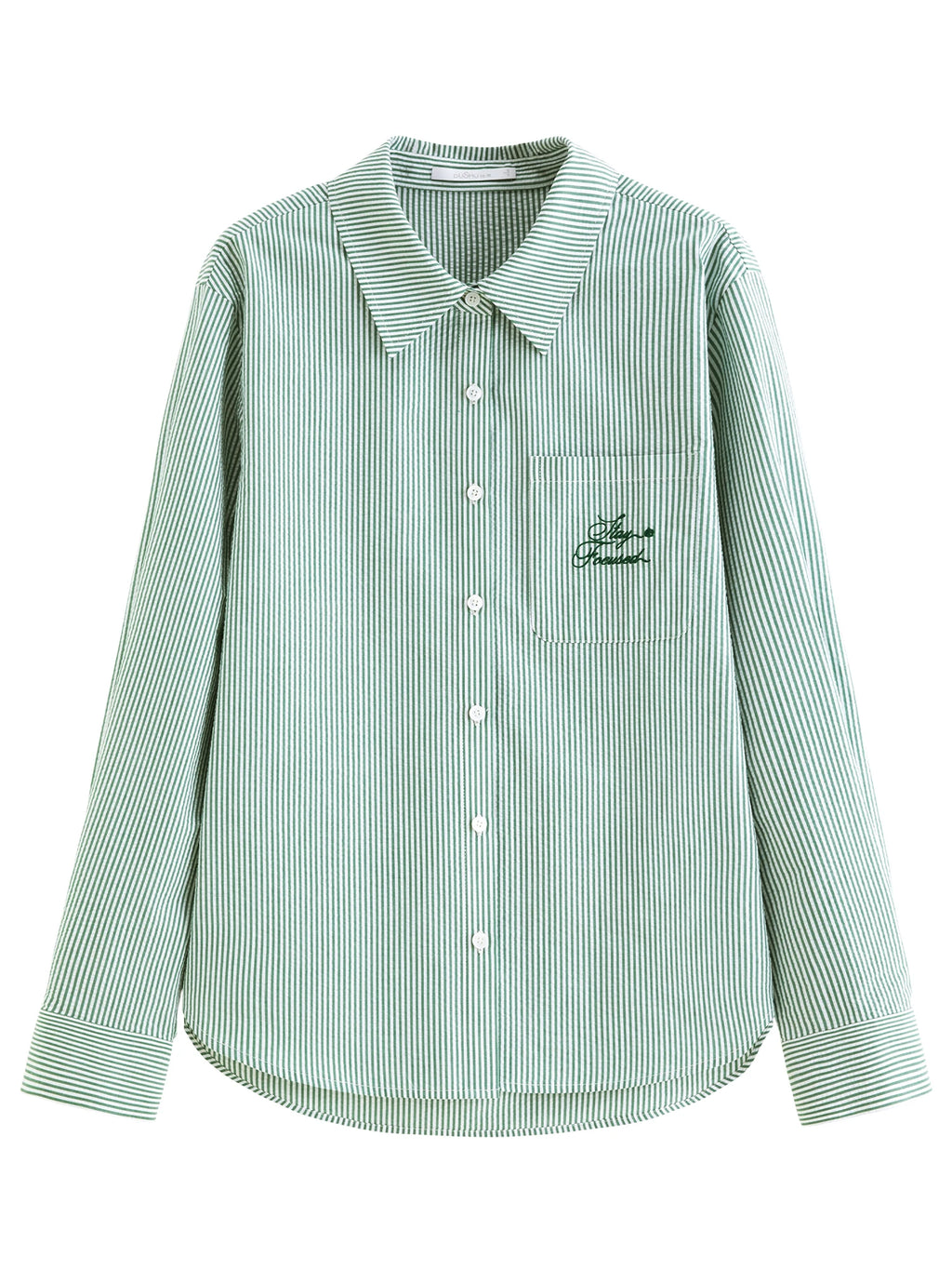 DUSHU 2026 Spring Women's Minimalist Striped Shirt, Slim Fit Long Sleeve Blouse for Office Layering & Effortless Commute Style