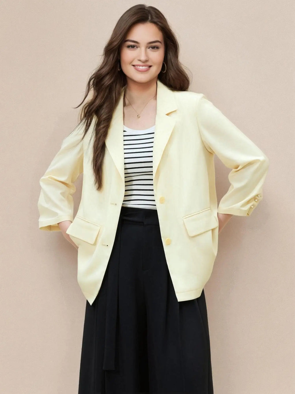 DUSHU Plus Size 2025 Spring New Sun Protection Cool Commuter Long Sleeve Straight Shoulder Blazer Chic Jacket  25DS81276