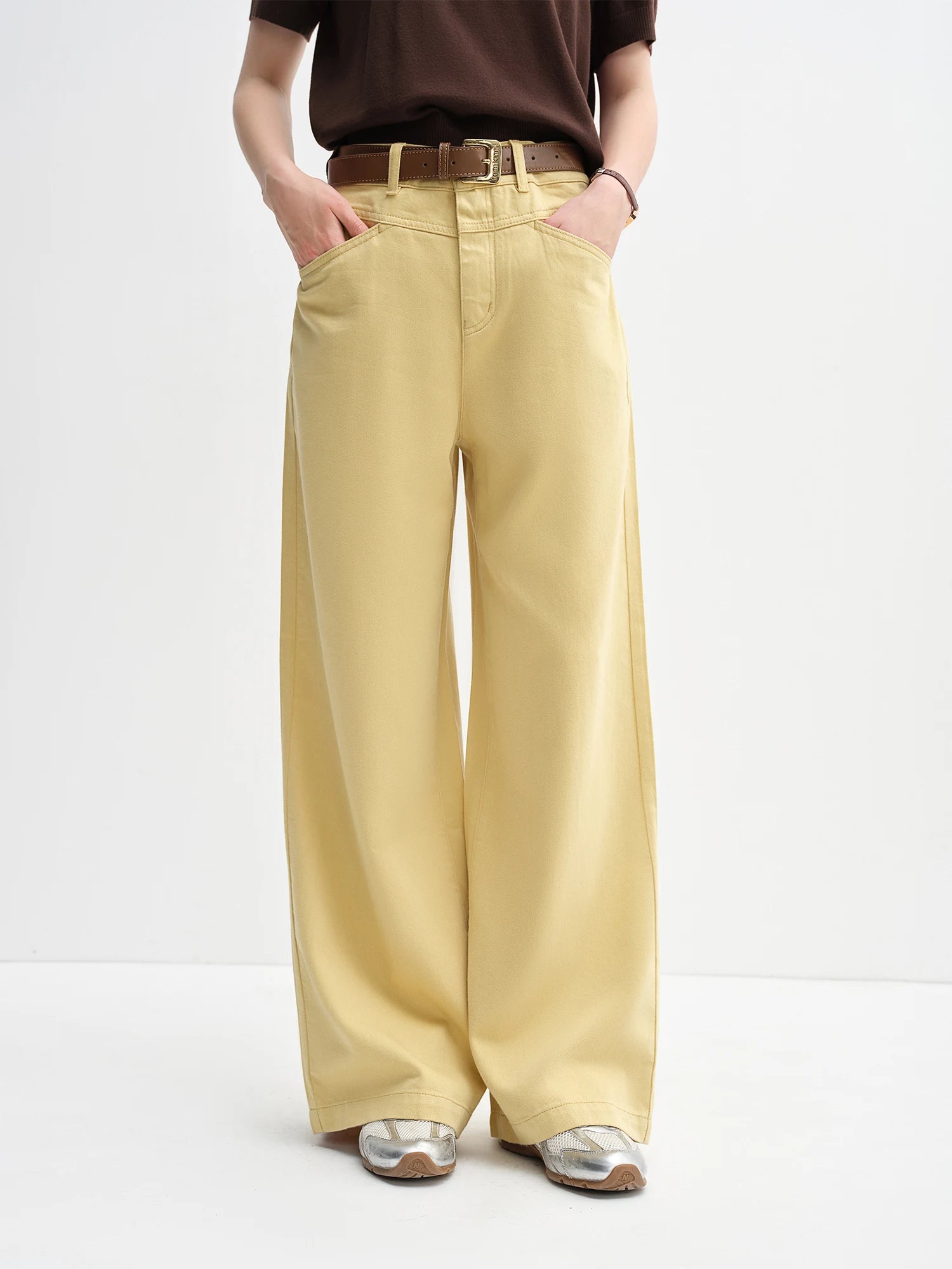 DUSHU 2025 Women's Multi-Color Straight Jeans - Casual Wide Leg Denim Pants Comfort Daily Wear New Arrival