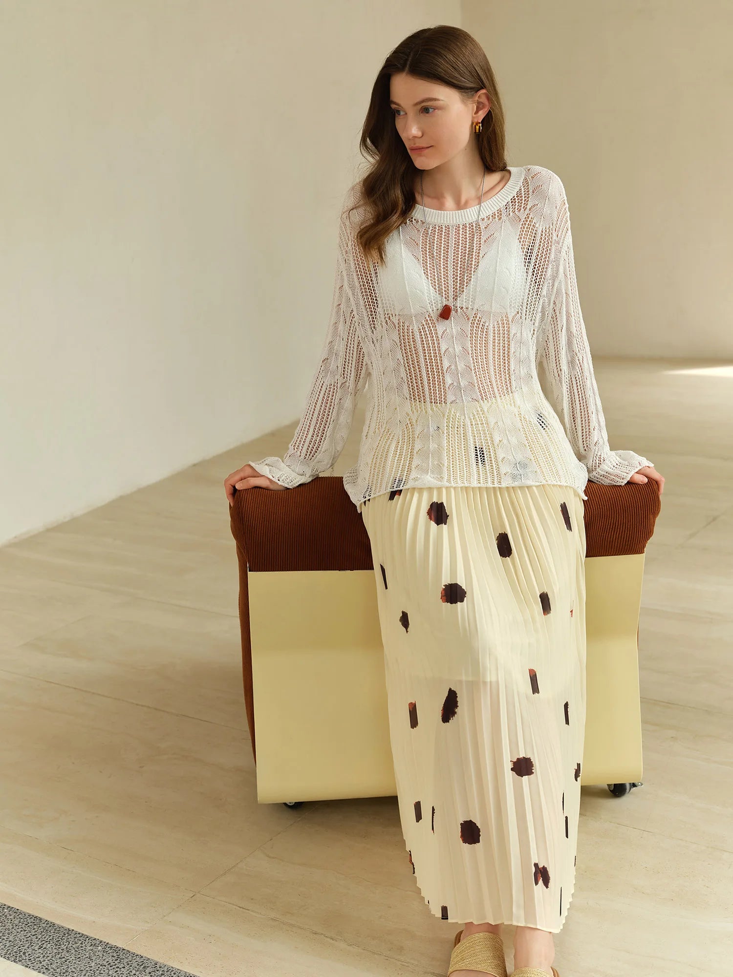 DUSHU Plus Size French Retro Style Fashion High Waist Slim Skirt For Women 2025 New Arrival Pleated Summer Chic Skirt 25DS82615