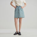 DUSHU Three Colors Simple Style High Waist Denim Skirt for Women Daily All-match 2024 Summer A-Line Skirt Female 24DS82014