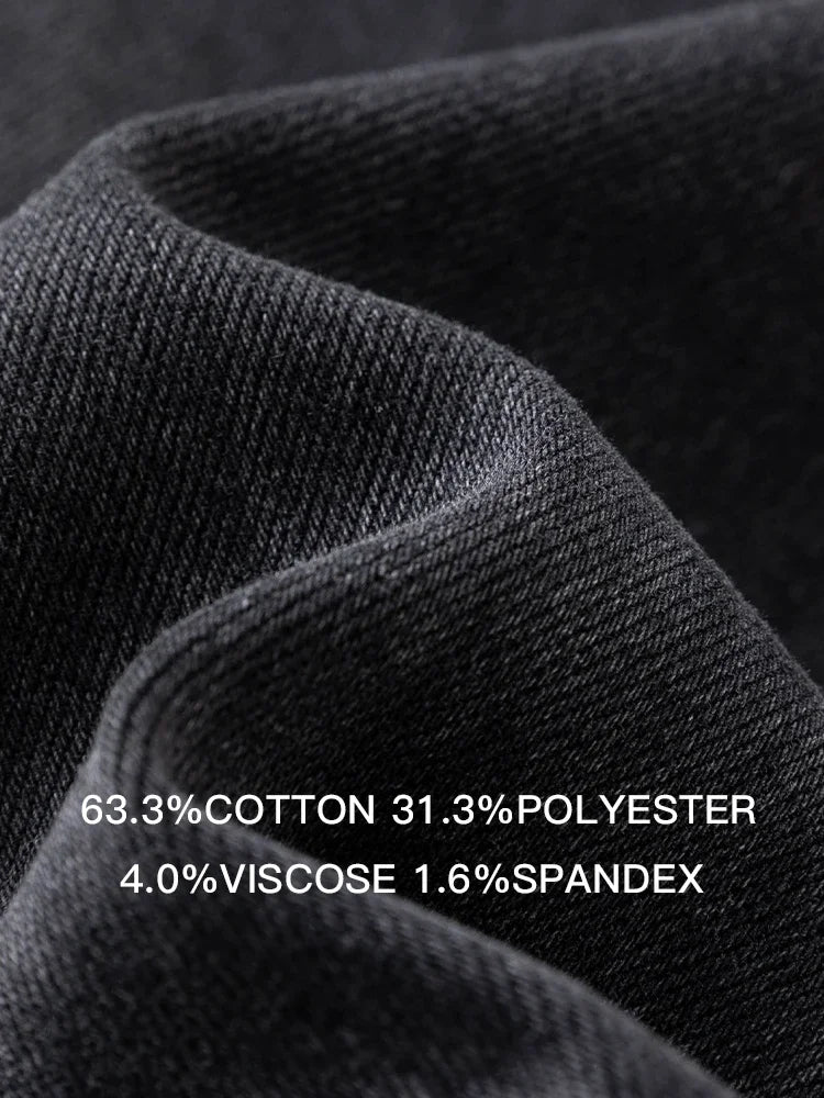 DUSHU 94.3% Cotton Denim White Women Tapered Jeans 2023 Winter New Casual Brushed Fleece Smoke Gray Women Jean Cropped Pants