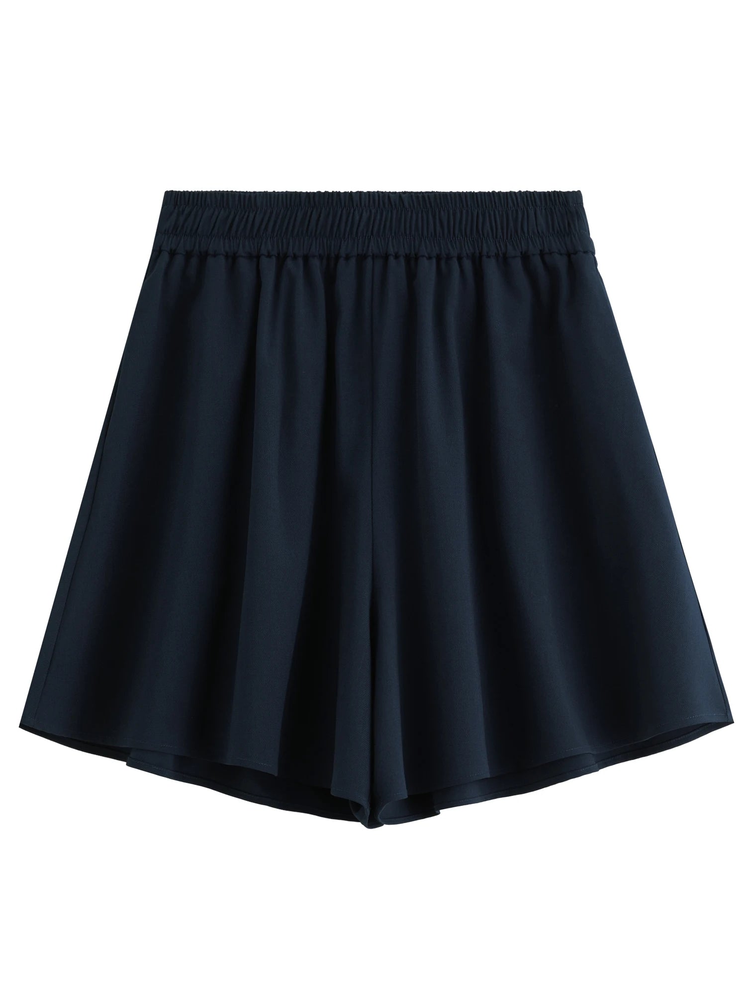 DUSHU Women Vitality Elastic Waist Simple Shorts 2025 Summer New Arrival Casual High Waist Short Pants Holiday Style 25DS82852